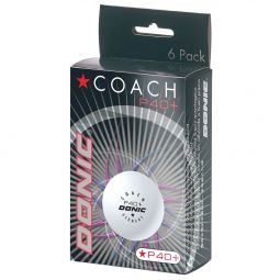 6 Balles Donic Coach 1 etoile P40+ plastique