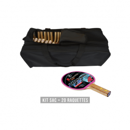 KIT 20 RAQUETTES Hardbat Topspin+ sac